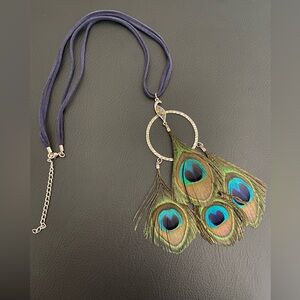 Peacock Feather Pendant Necklace